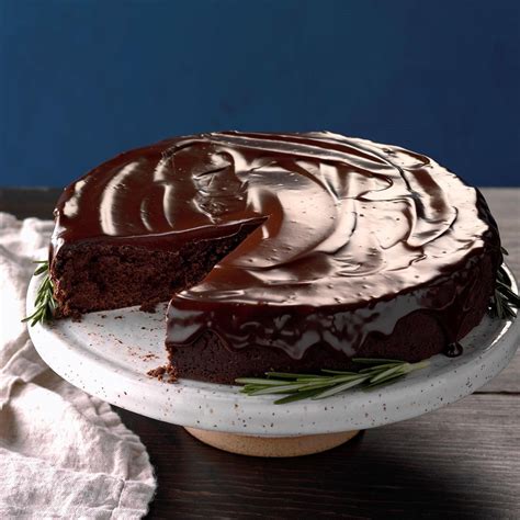 flourless chocolate cake with rosemary ganache recipe how to make it taste of home