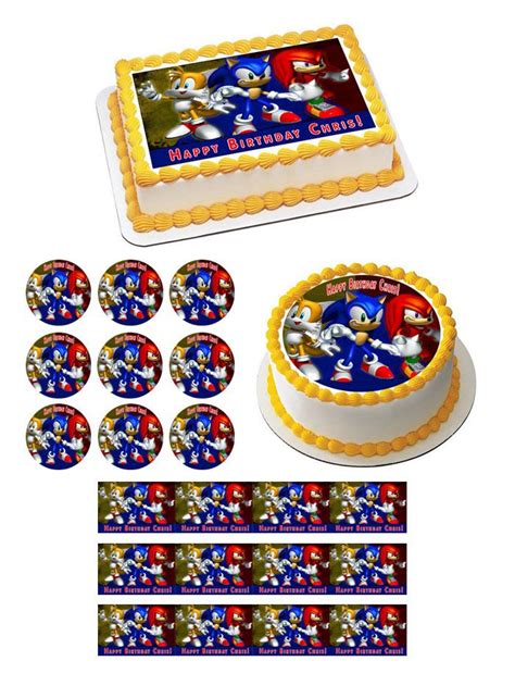 Sonic Edible Birthday Cake Topper Or Cupcake Topper Decor Edible