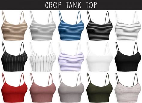 Crop Tank Top And Belted Simple Jeans At Elliesimple Sims 4 Updates