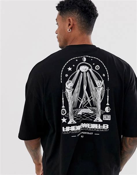 asos design oversized t shirt with mystic back print black modesens asos designs shirts