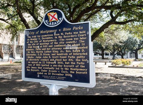 Montgomery Alabamausa January 20 2018 Historical Marker Across