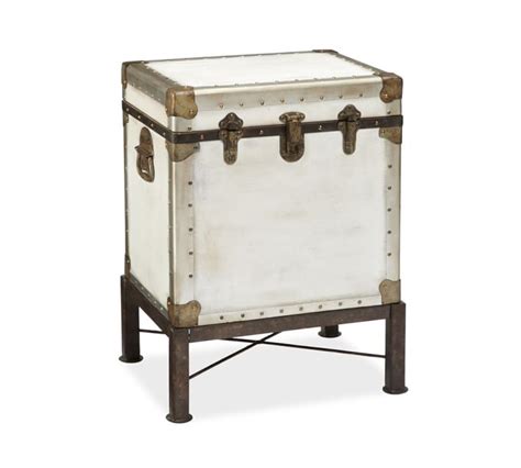 Ludlow 185 Trunk End Table Pottery Barn Round End Tables Marble