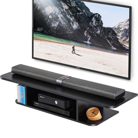 Fitueyes Black Floating Tv Stand Media Console Table Under Tv