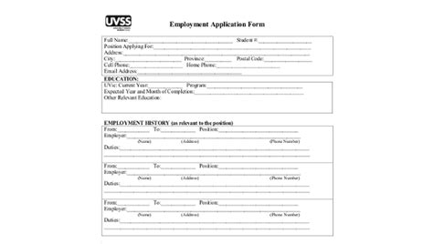 Free 11 Sample Generic Employment Application Forms In 24 Job