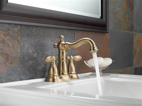 You are more likely to see this finish in higher end bathroom designs. Faucet.com | 2555-CZMPU-DST in Champagne Bronze by Delta