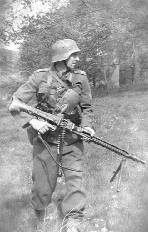 Wehrmacht Soldier With An Mg 42 Rgermanww2photos