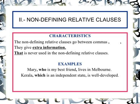 We did not find results for: Defining and non defining relative clauses