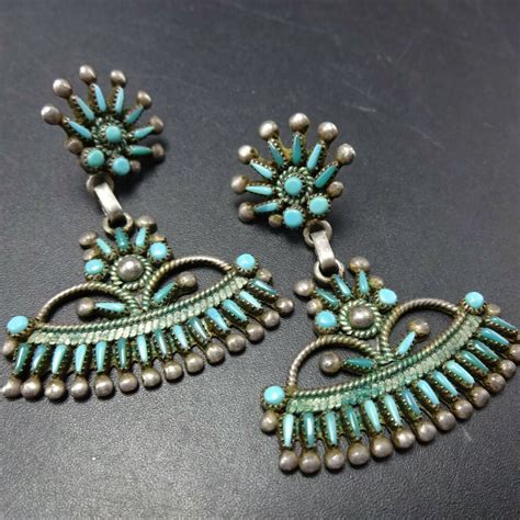 Native American Earrings Turquoise Jewelry Native American Vintage