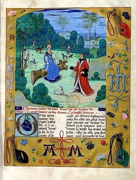 Des Eschecs Amoureux Dantoine Rolin Medieval Manuscript Illuminated