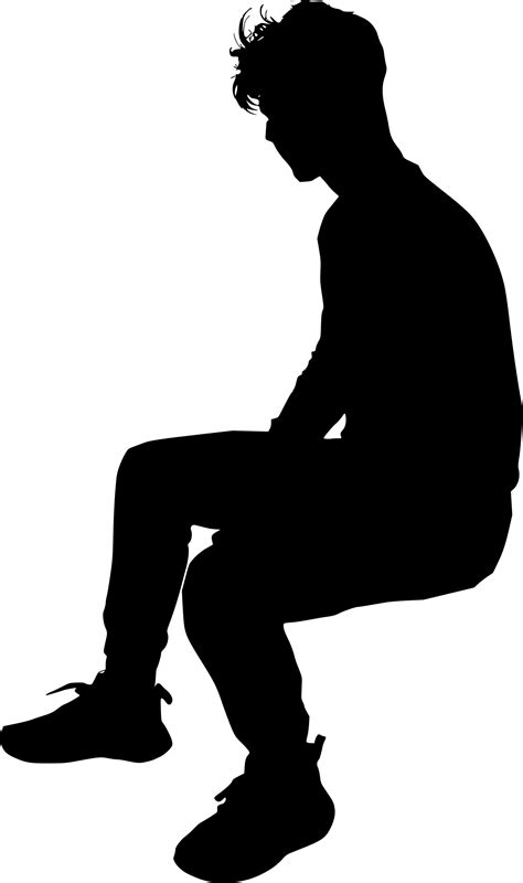 Person Sitting Silhouette Front View