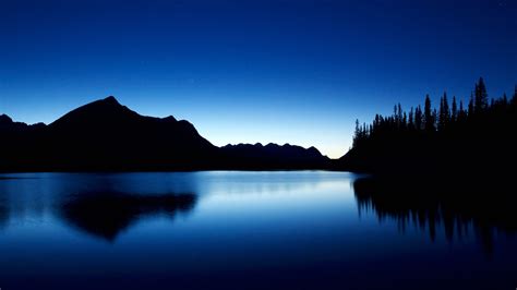 Blue Lake At Night Wallpaper Widescreen Blue Lake Landscape