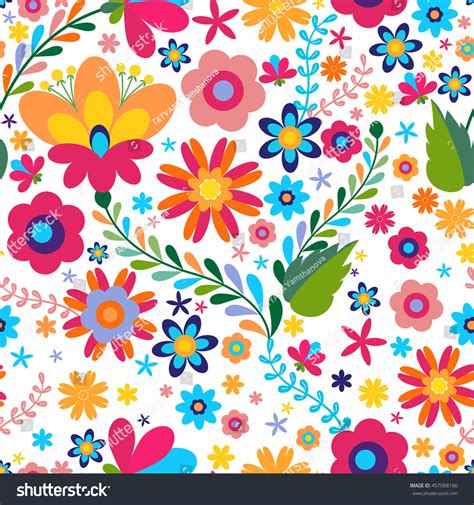 mexican seamless floral pattern beautiful ethnic stock vector royalty free 457068166