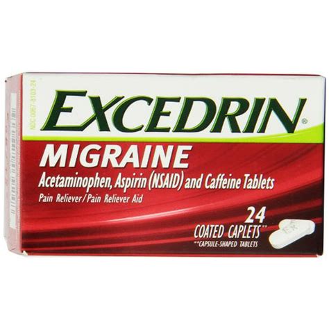 6 Pack Excedrin Migraine Pain Relief 24 Count Caplets Each Walmart