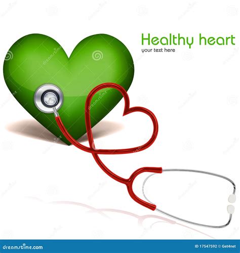 Healthy Heart With Stethoscope Stock Vector Illustration Of Check