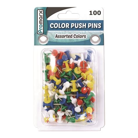 Push Pins Assorted Colors 100 Ct