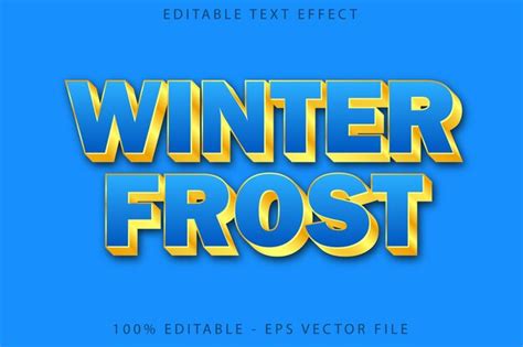 Premium Vector Winter Frost Editable Text Effect Modern Style