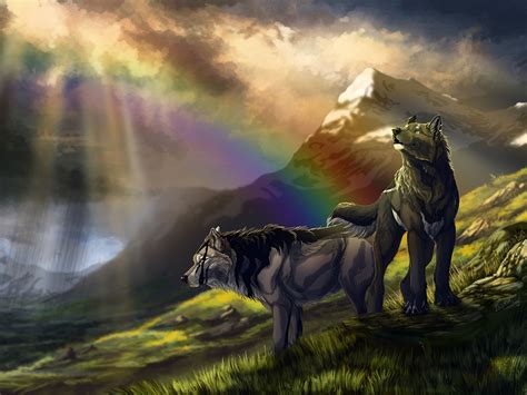 Rainbow Wolves Wallpapers Wallpaper Cave