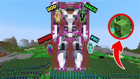 Minecraft Noob Vs Pro Vs Hacker Vs God Super Robot Titan Vs Zombie