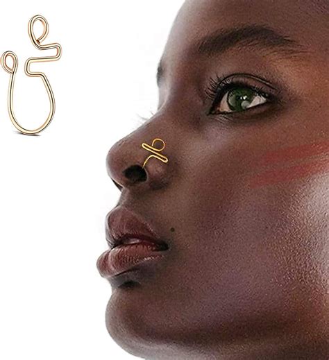 Buy Longita Fake Nose Cuff Non Piercing Fake Nose Rings For Women Indian African Nose Cuff Gold