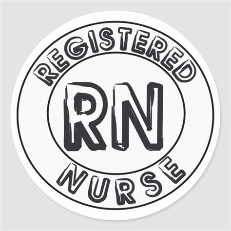 Rn Registered Nurse Logo Badge Classic Round Sticker Zazzle