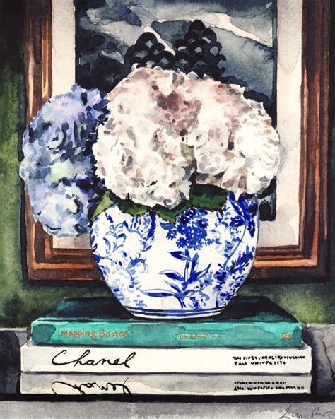 Hydrangeas In Blue And White Chinese Vase Styled Vignette By Laura