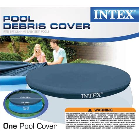 Intex 8 Ft X 8 Ft Intex Vinyl Leaf And Debris Pool Cover In The Pool