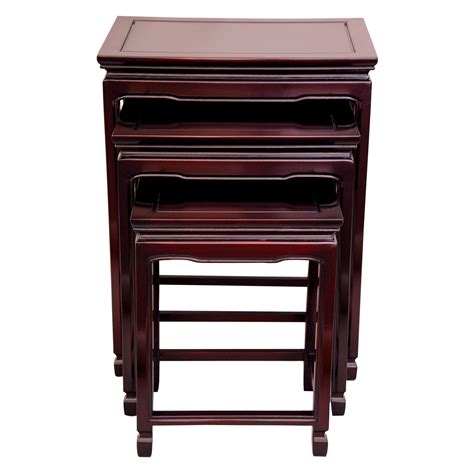 Oriental Furniture Rosewood Nesting Tables In Color Rosewood