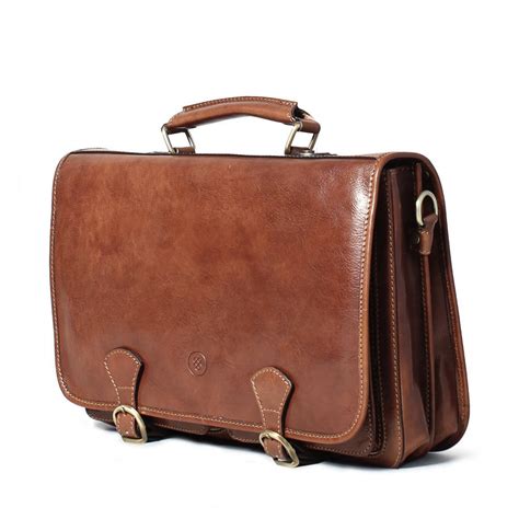 Mens Full Grain Leather Business Satchel The Jesolo By Maxwell Scott