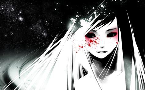 Image Red Face Dark Girl Anime Wallpaper The