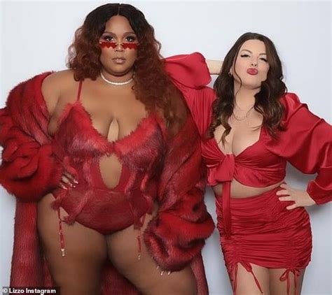 Lizzo Poses In Red Sheer Lingerie With A Female Friend As She Makes The Most Of Valentines Day
