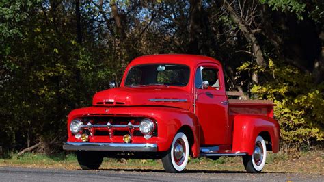 1951 Ford F1 Pickup Truck Red Wallpapers Hd Desktop And Mobile