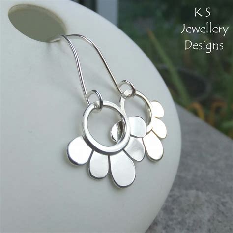 Swinging Flower Drops SHINY FLOWERS Sterlin Folksy