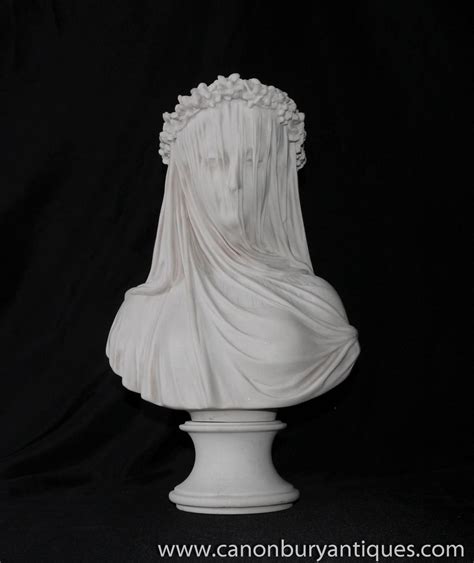 Italian Stone Veiled Woman Bust Puritas Virgin Maiden