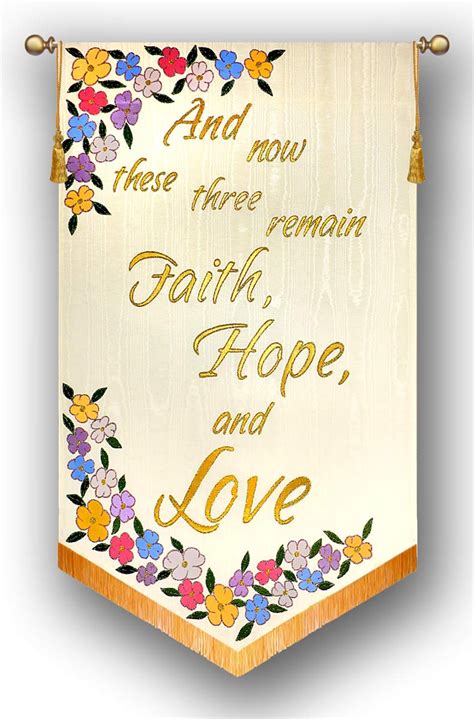 And Now These Three Faith Hope And Love Church Wedding Banner