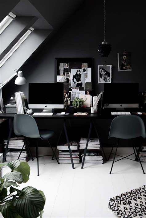 Dark Grey Office Dark Home Office Gray Home Offices Modern Home