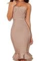 Dress Bodycon Dress Nude Dress Tight Midi Dress Wheretoget