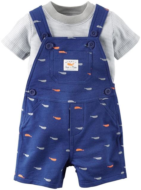 Carters 2 Piece Shortall Set Navy 12 Months Baby Boy Clothing Baby