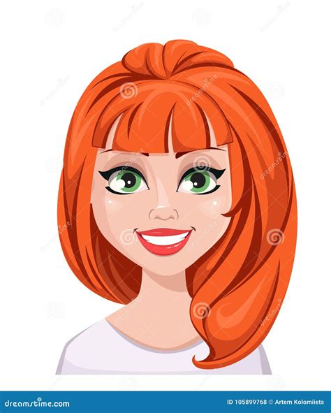 Redhead Woman Taking Selfie Vector Illustration Of Redhead Woman With