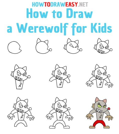 How To Draw A Werewolf For Kids How To Draw Easy