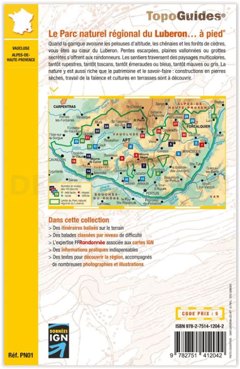Wandelgids Pn01 Le Parc Naturel Régional Du Luberon à Pied Ffr