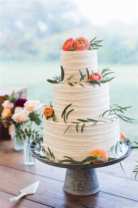 Three Tier Floral Decorated Carrot Cake Brides Simple Wedding Cake