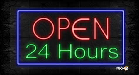 Open 24 Hours With Box Led Flex