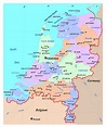 Detallado mapa político y administrativo de los Países Bajos (Holanda ...