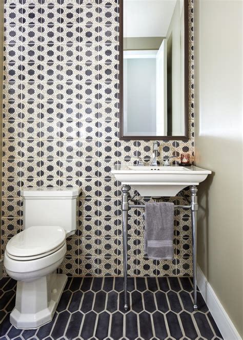 Black And White Powder Room With Gray Towel Hgtv