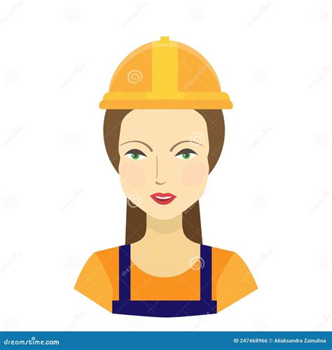 Woman Construction Worker Icon Vector Person Profile Avatar