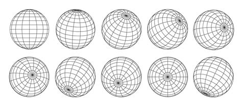 3d Globe Grid Planet Sphere And Ball Wireframe 23503102 Vector Art At
