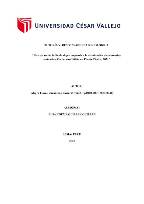 Plan De Acci N Individual Que Responda A La De Prevenci N En El Cuidado