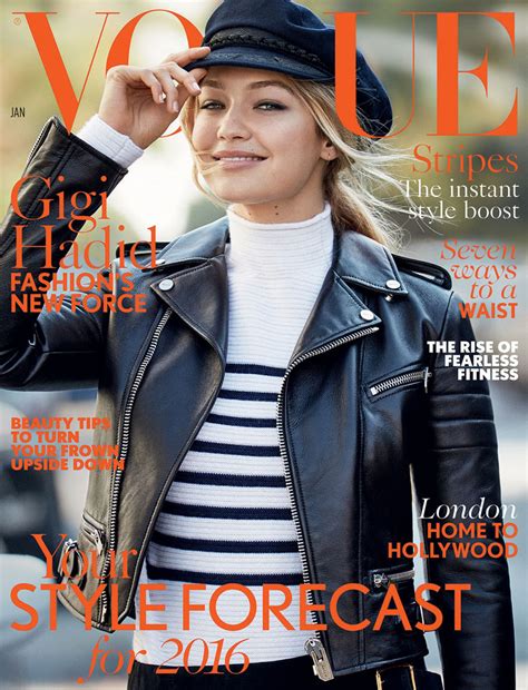 Gigi hadid model by fashion channel. Arts Cross Stitch: Fashion Model, @ Gigi Hadid - Vogue UK ...