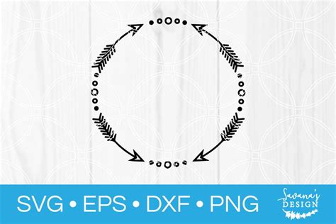 Circular Arrow Monogram Frames Svg Dxf Cutting Files