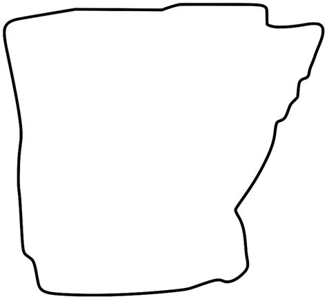 Arkansas Map Outline Printable State Shape Stencil Pattern